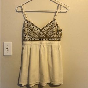 White/Ivory Beaded Tank Top